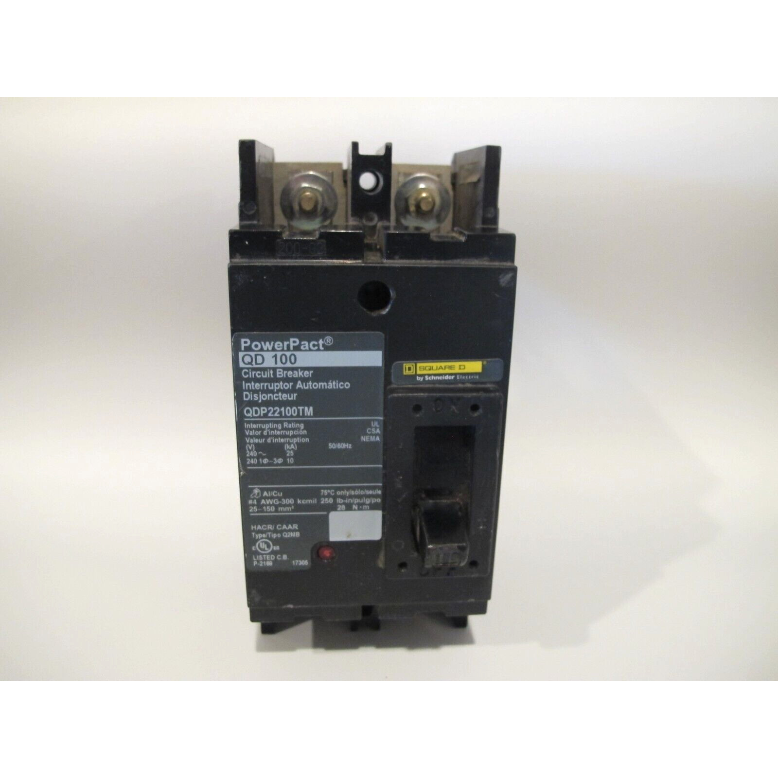 Square D PowerPact QD 100 QDP22100TM Circuit Breaker