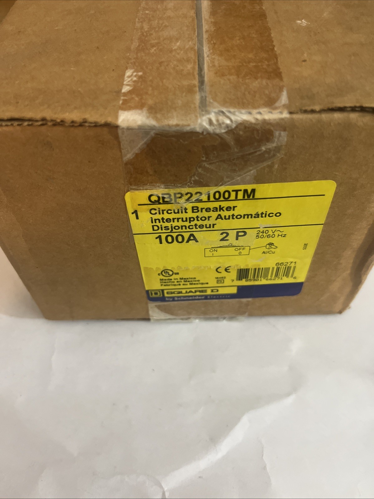 Square D QBP22100TM 100 Amp 2 Pole 240V PowerPact Circuit Breaker
