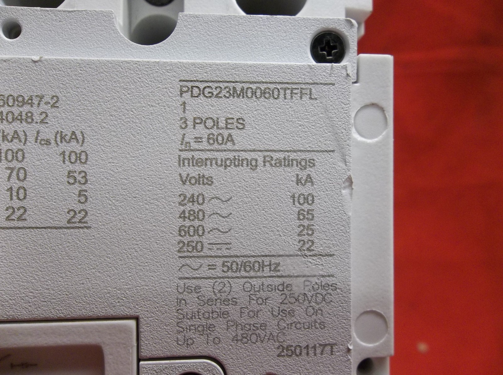 EATON PDG23M0060TFFL circuit breaker 9125a6