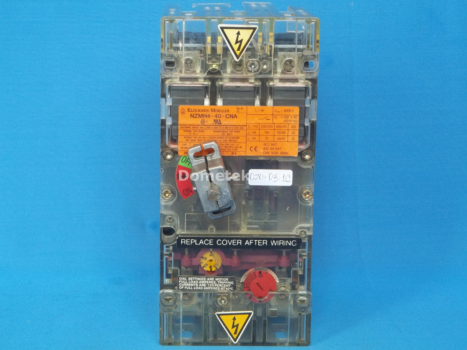 Klockner Moeller NZMH4-40-CNA 3-phase main switch, 60-day warranty