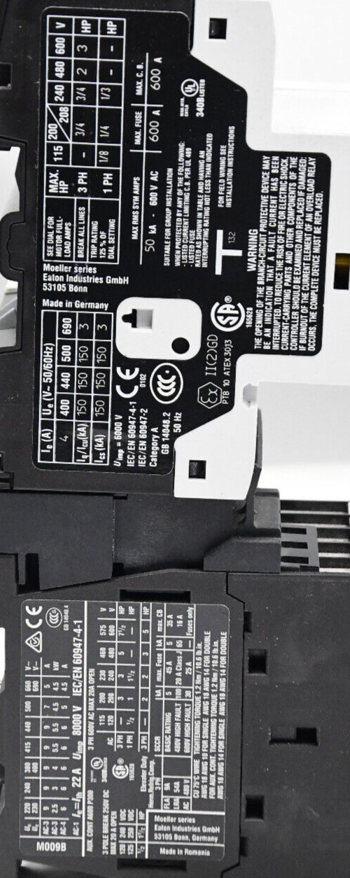 PKZM0-4XTPR004BC1 Eaton 2.5-4A 600V 3P Manual Motor Circuit Breaker -SA
