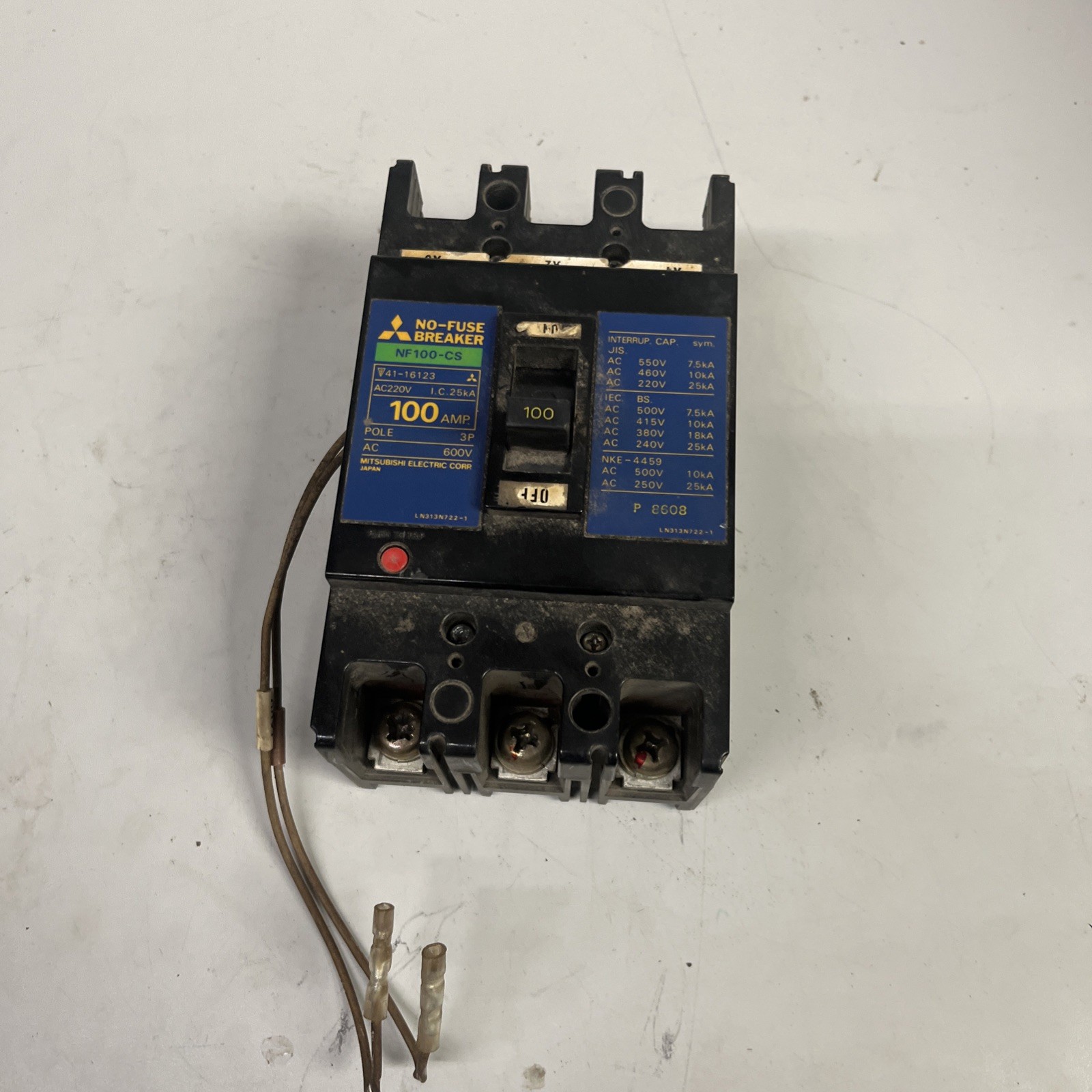MITSUBISHI NF100-CS NO-FUSE CIRCUIT BREAKER 100A 3 POLE 600VAC NEW FAST SHIPPING