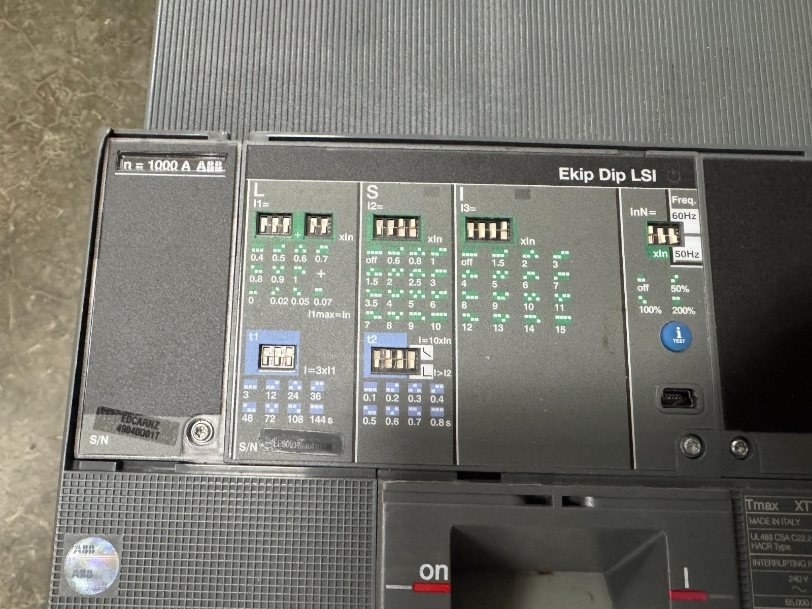 ABB Tmax XT7S 1000 Ekip Dip LSI In+1000A, 2 Pole Circuit Breaker