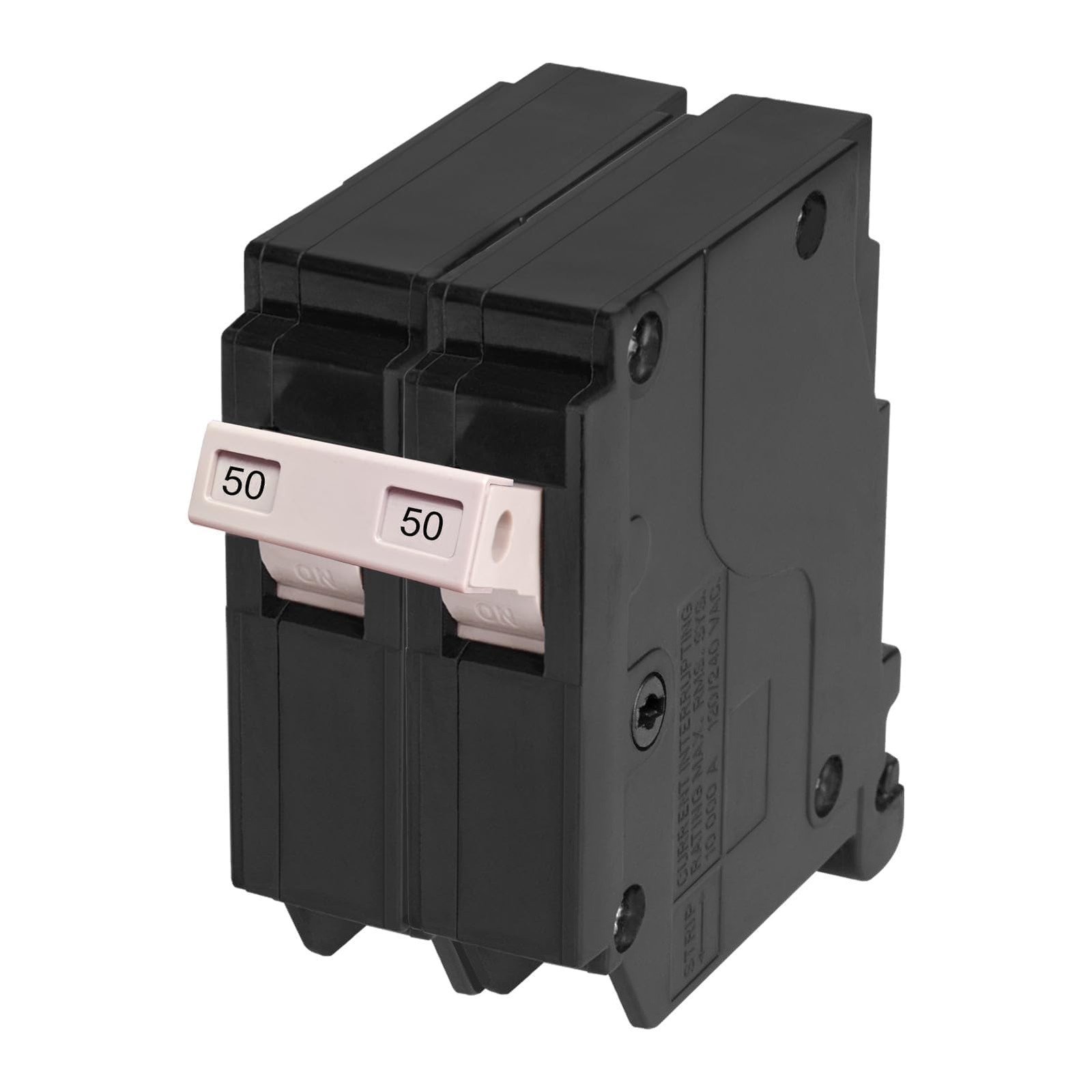 50 Amp 2-Pole Circuit Breaker, Type 3/4-Inch Plug-On Molded Case Circuit Breaker