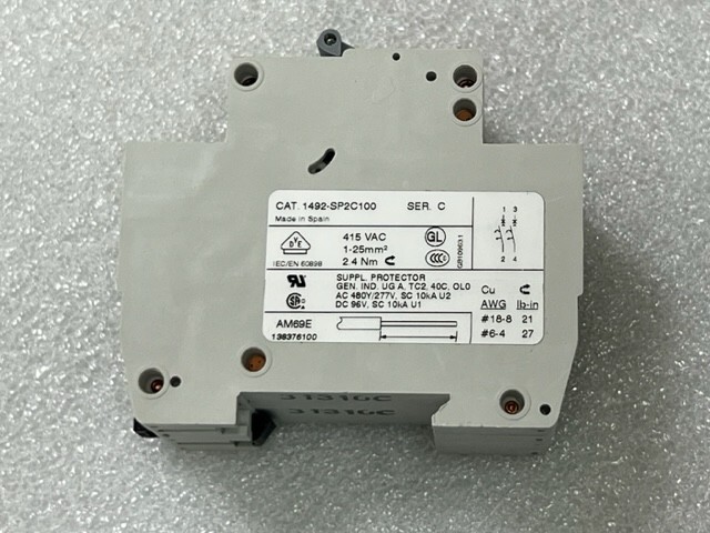 1492-SP2C100 Ser C 2 Pole 10A Miniature Circuit Breaker New in Box