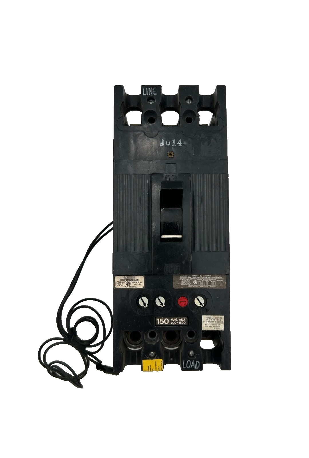 GE TFK236F000 Circuit Breaker 225A 3-Pole 600VAC