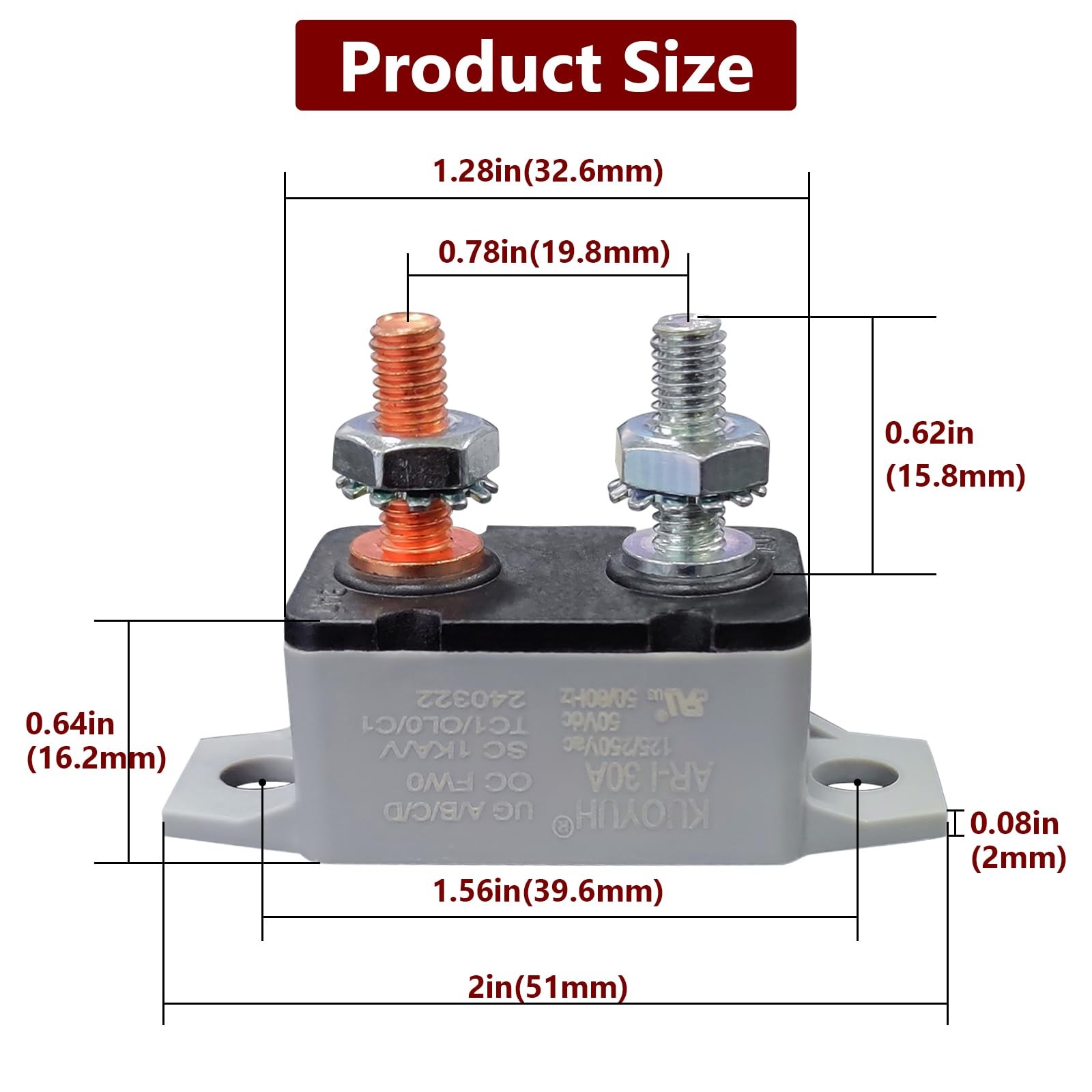 Auto Reset Circuit Breaker, Stud Type Circuit Breakers with Cover, 12V – 24V …
