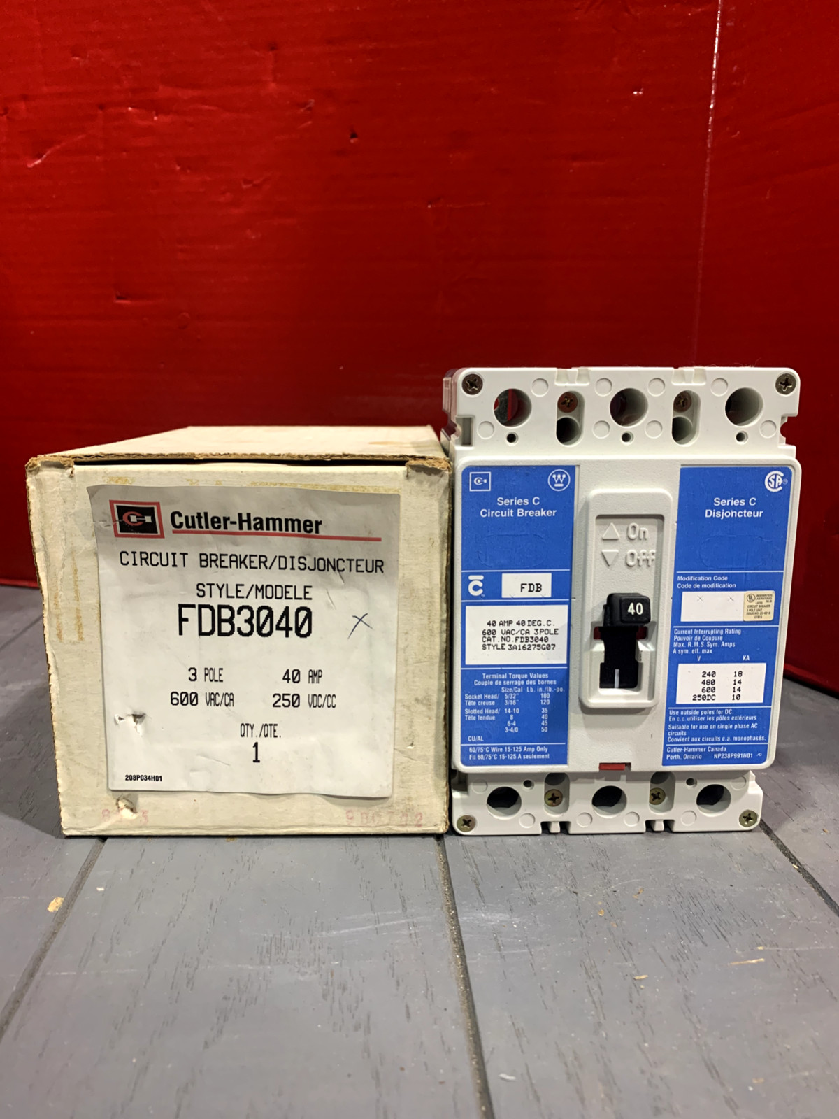 NEW IN BOX CUTLER-HAMMER FDB3040 (3P-40A-14K-600V) *SHIPS SAME DAY UPS*