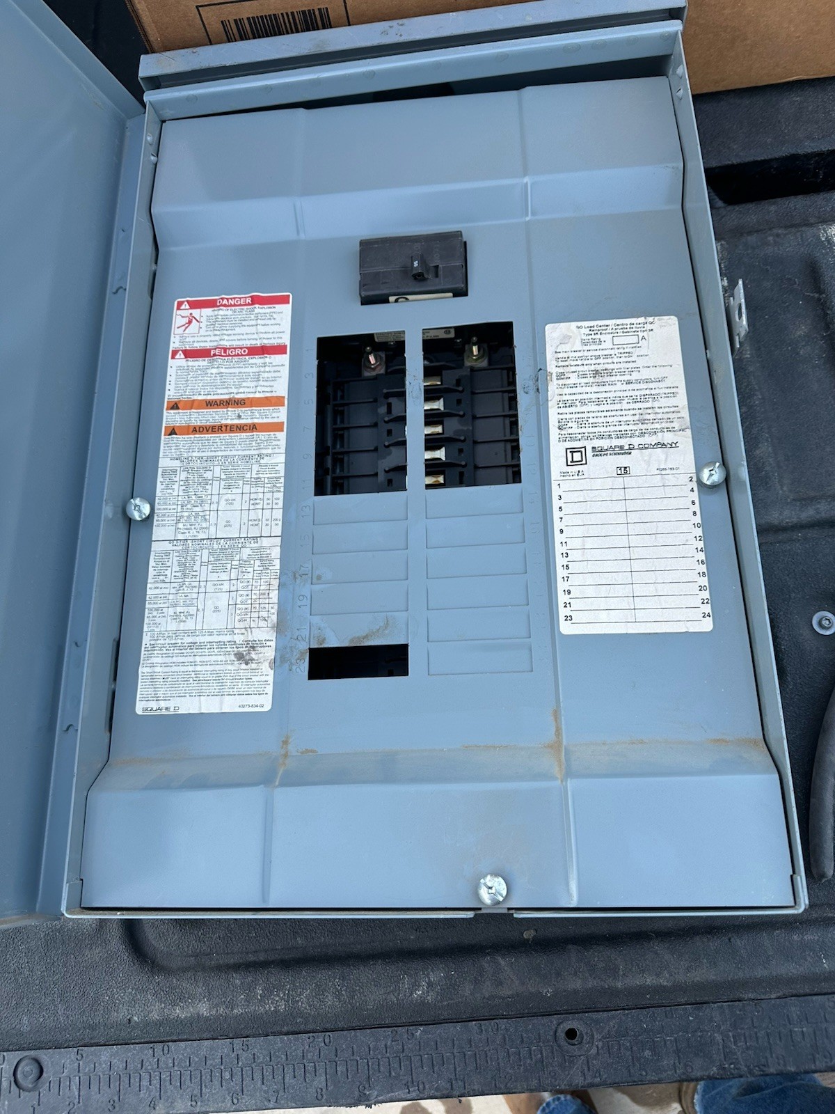 Square D QO112L125PGRB Load Center 12 Spaces 24 Circuit 125a Amp 1ph NEMA 3