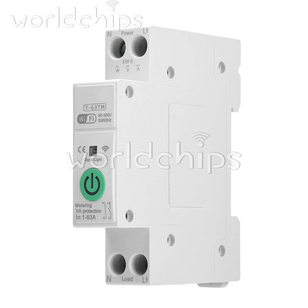 TUYA 63A WiFi Smart Circuit Breaker Over Current Under Voltage Protection Power