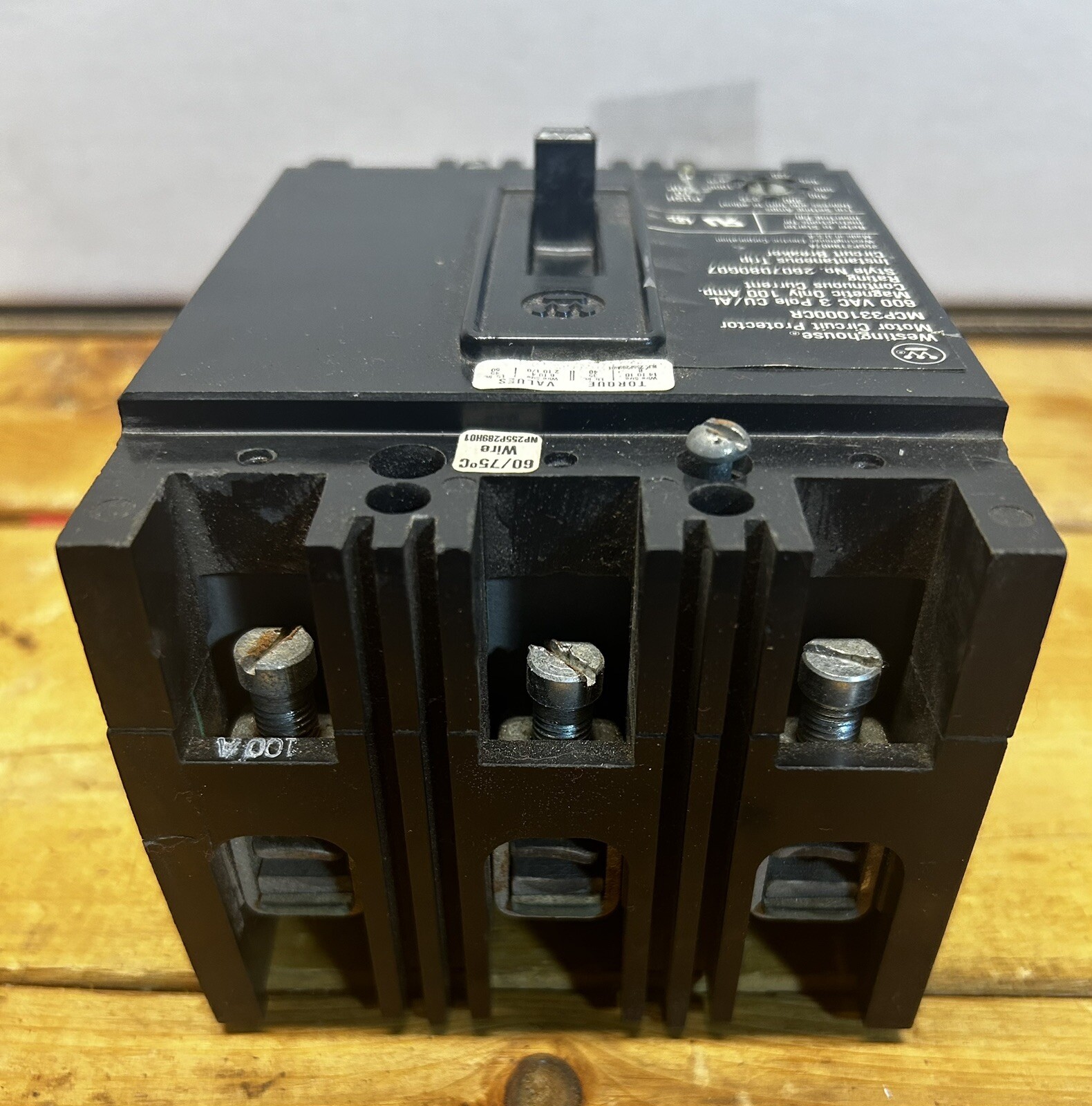 Westinghouse MCP331000CR 100A Circuit Breaker 480/600V 3 Pole – Adjustable Trip