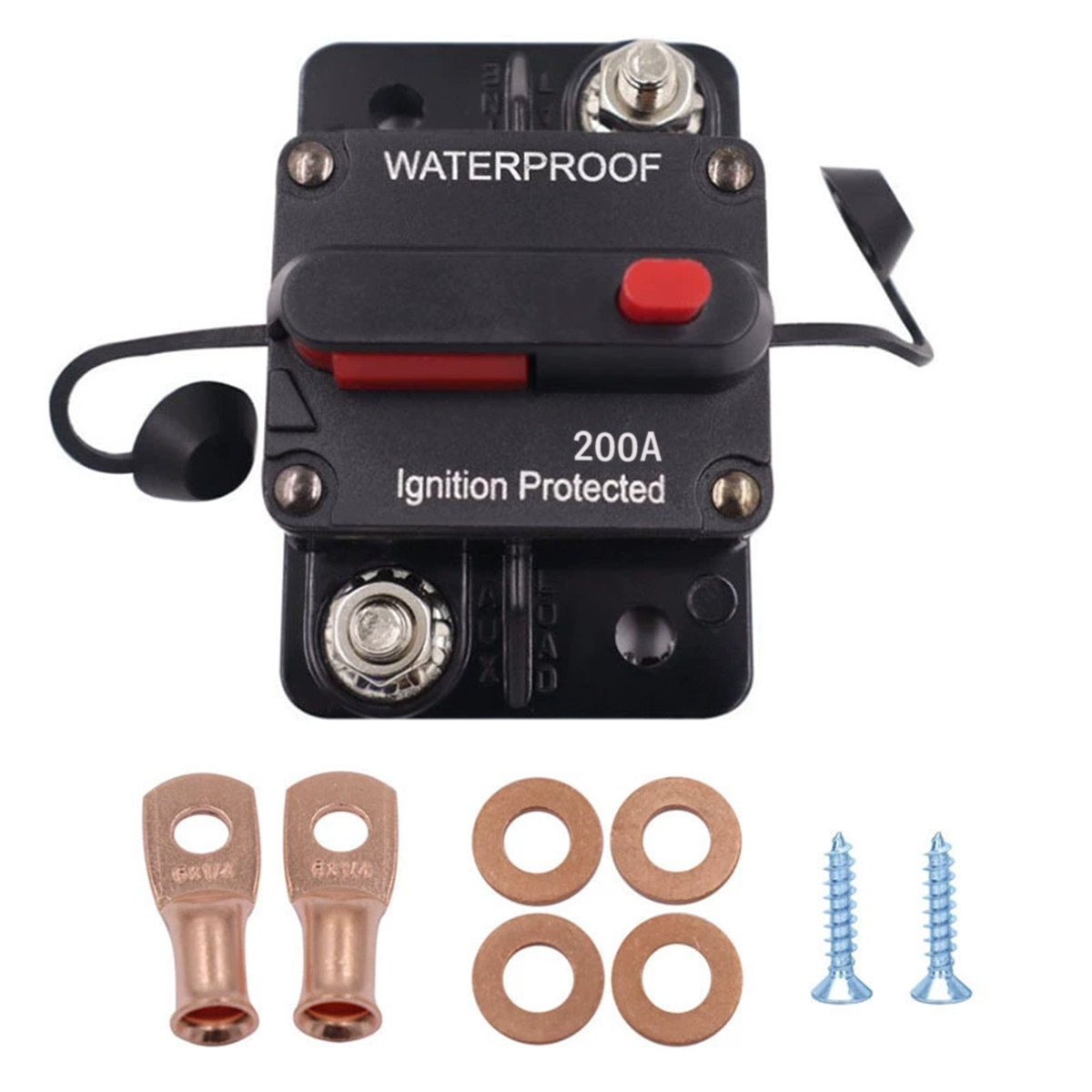 60-200A 12V-48V DC AMP Circuit Breaker Resettable Fuse Car Boat Auto Waterproof