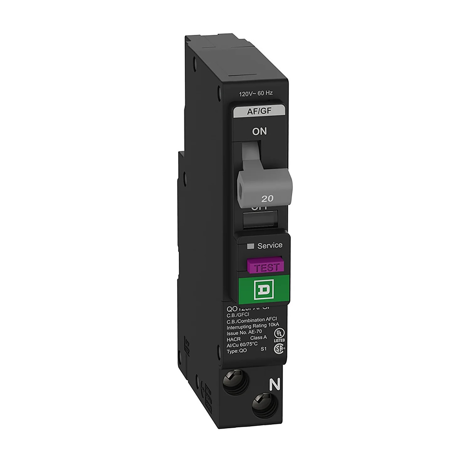 QO120PAFGF | Schneider Electric Square D QO Dual-Function AFCI/GFCI Circuit Bre