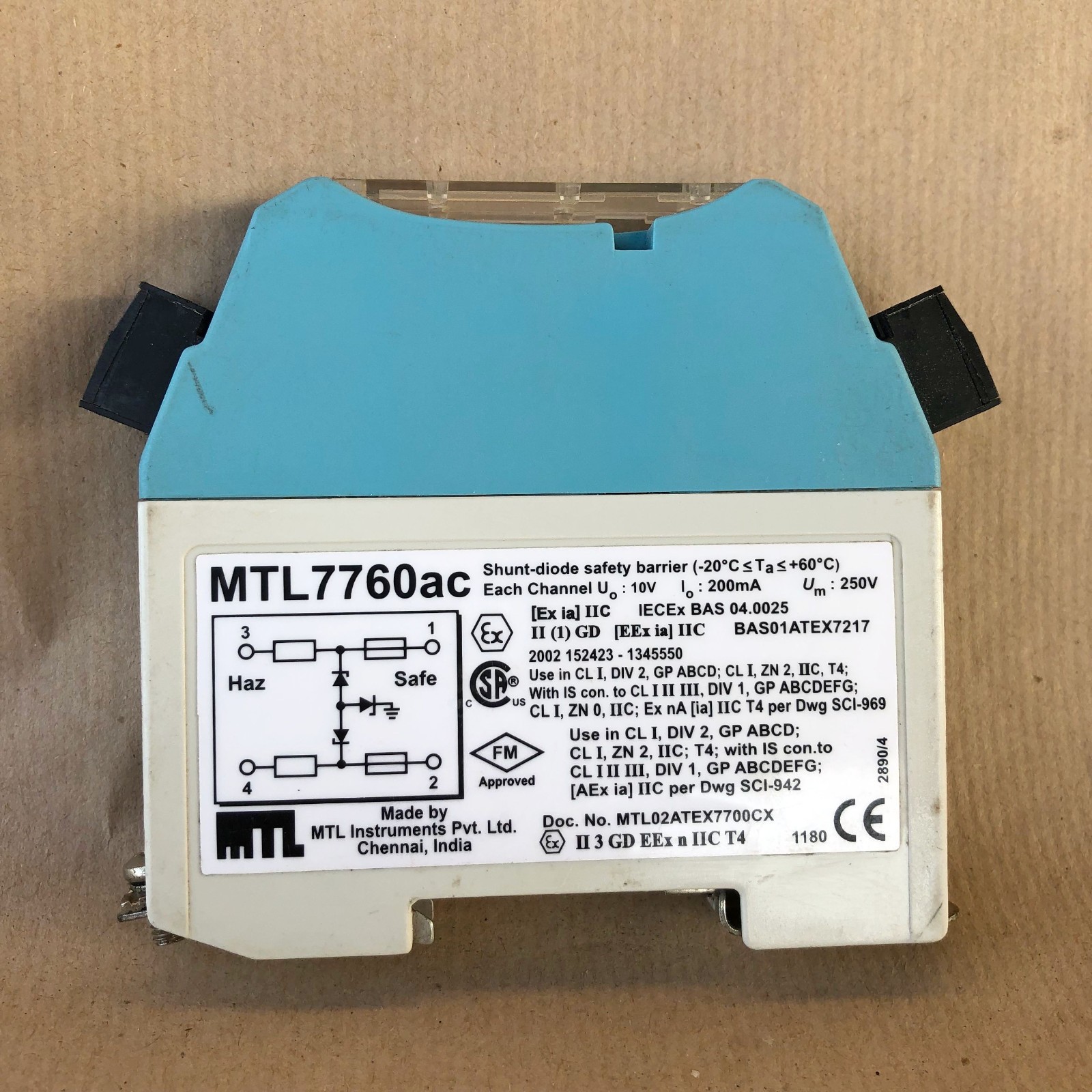 MTL 7760AC SHUNT DIODE SAFETY BARRIER RELAY