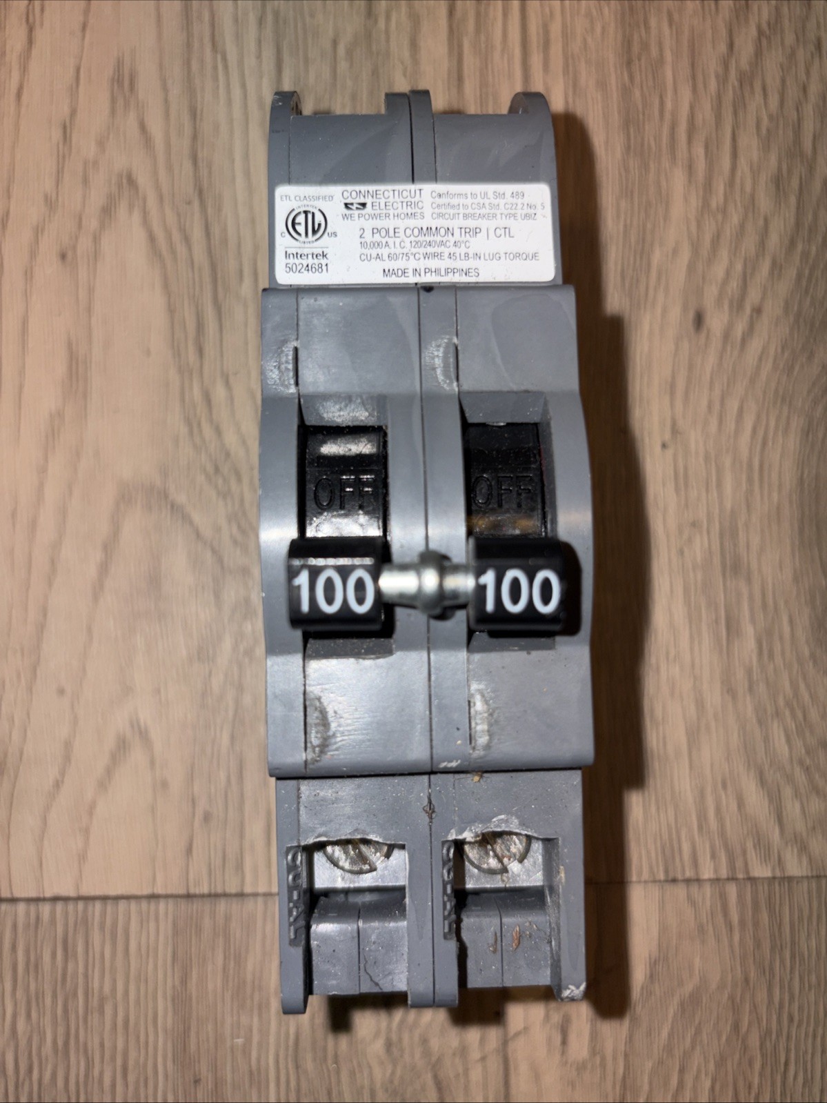 Connecticut Electric UBIZ2100 (QCAL100) Zinsco Circuit Breaker 100 amp 120/240V