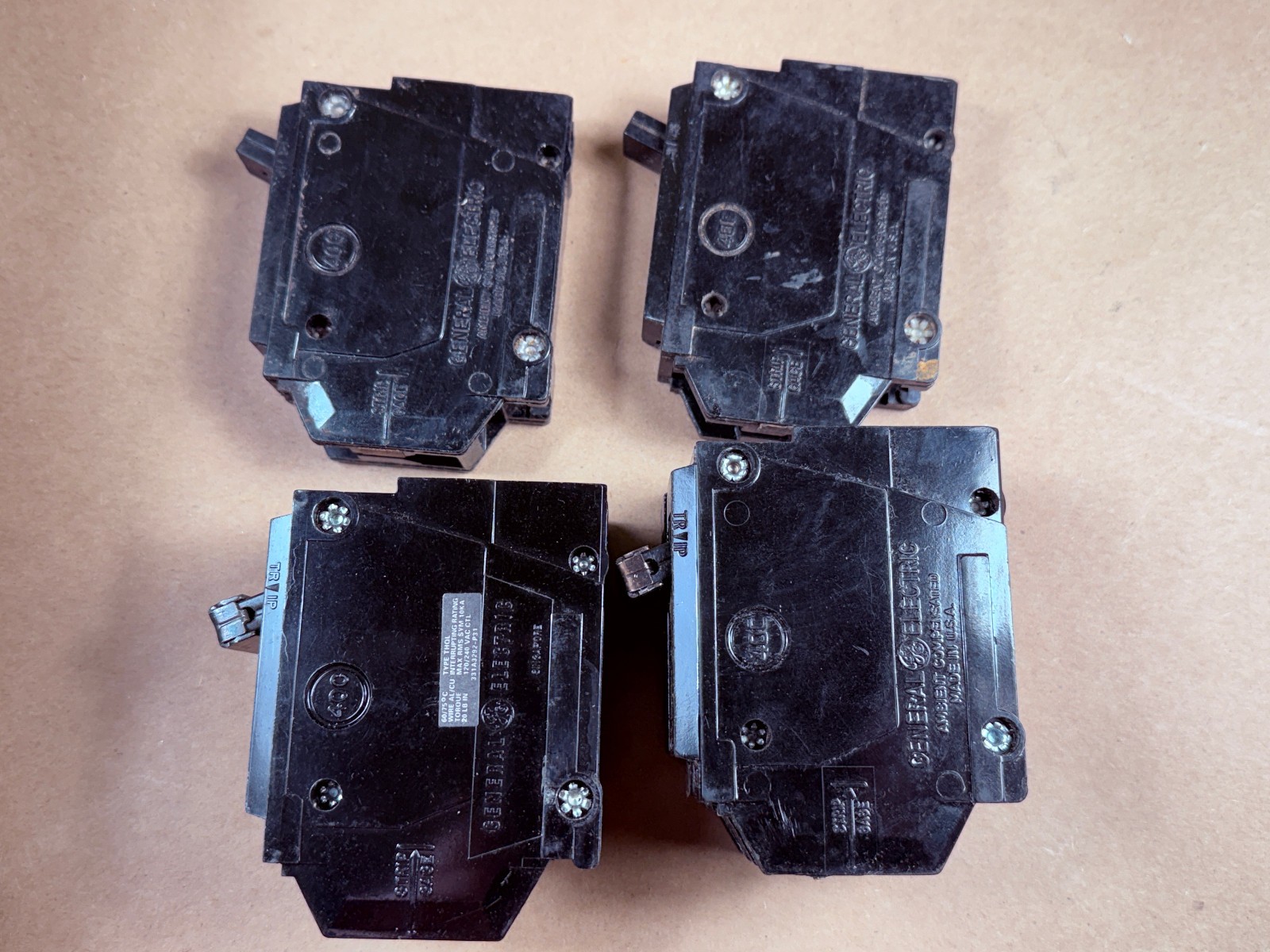4 General Electric GE Circuit Breakers THQL2130 30A 20A 15A 2-Pole 120/240VAC