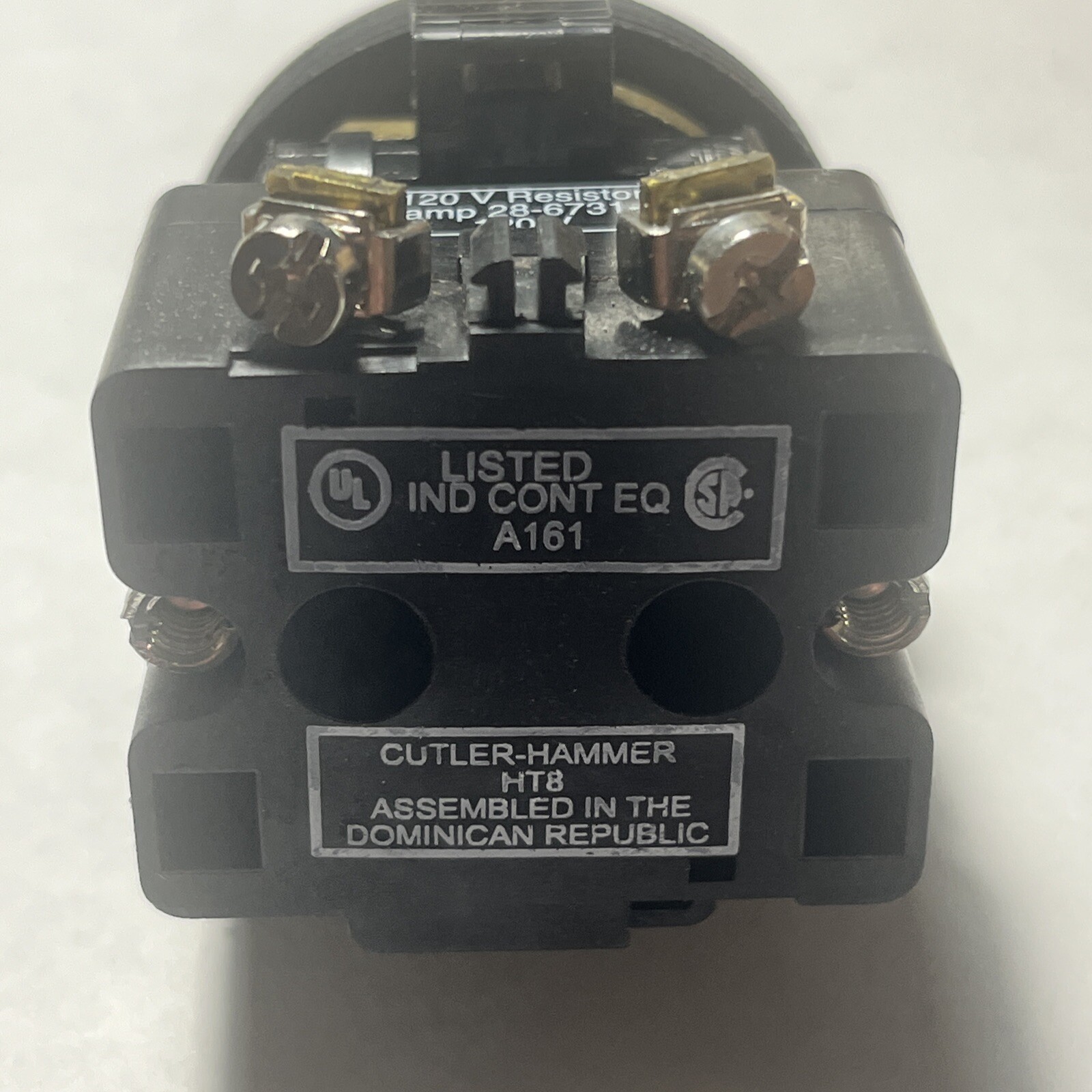EATON CUTLER HAMMER HT8GBGV7 Green Illuminated Pushbutton Pilot Light 120 VAC