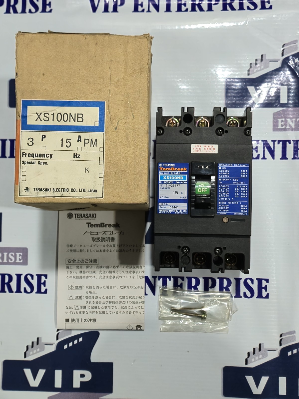 TERASAKI XS100NB CIRCUIT BREAKER 15A FREE FAST SHIPPING