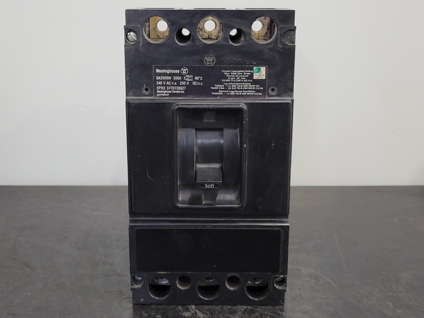 Westinghouse DA3300W 300 Amp 3 Pole Circuit Breaker – Electrical