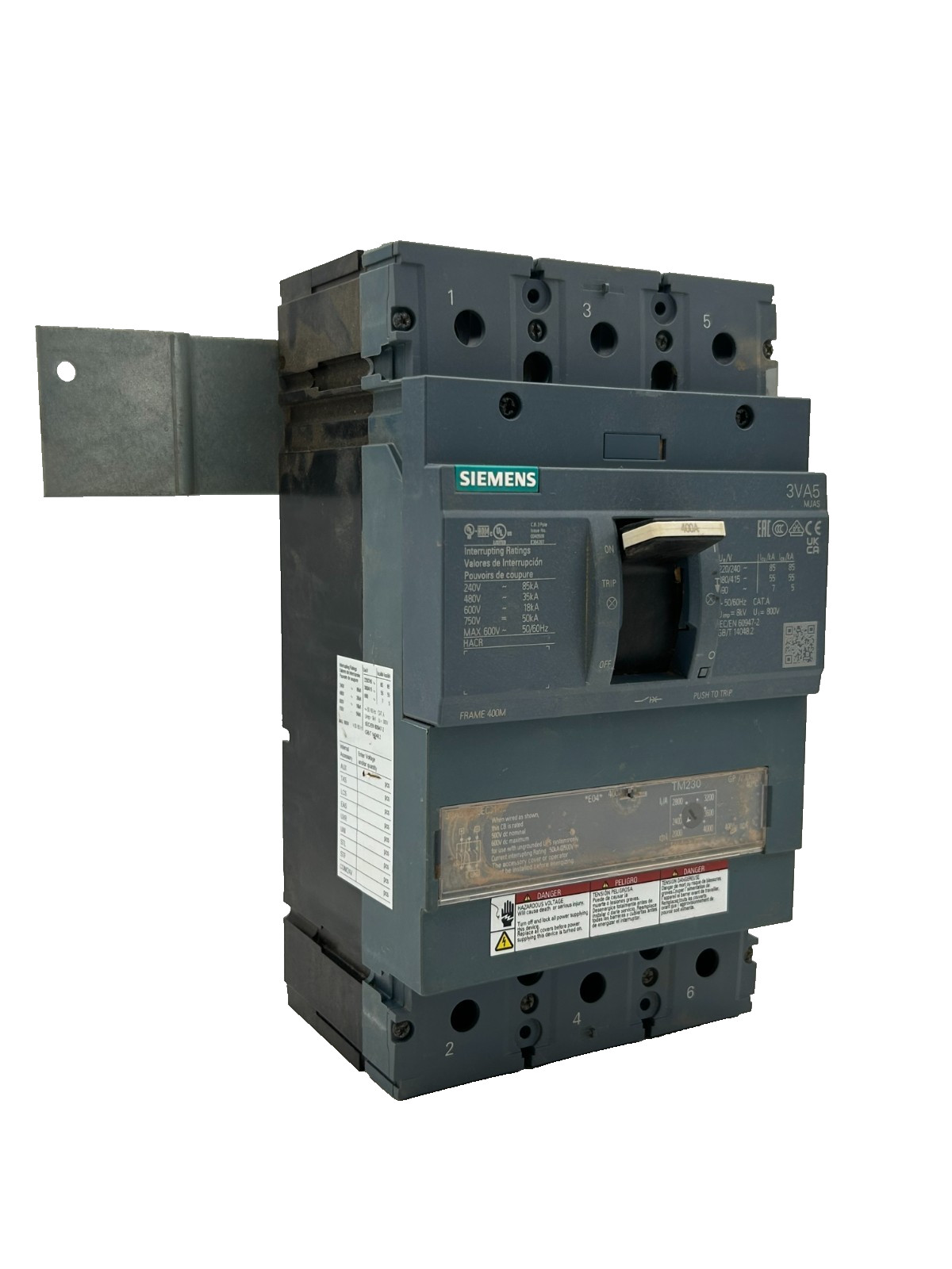 Siemens 3VA5340-5EC31-0AA0 Circuit Breaker 400A 3-Pole 600V