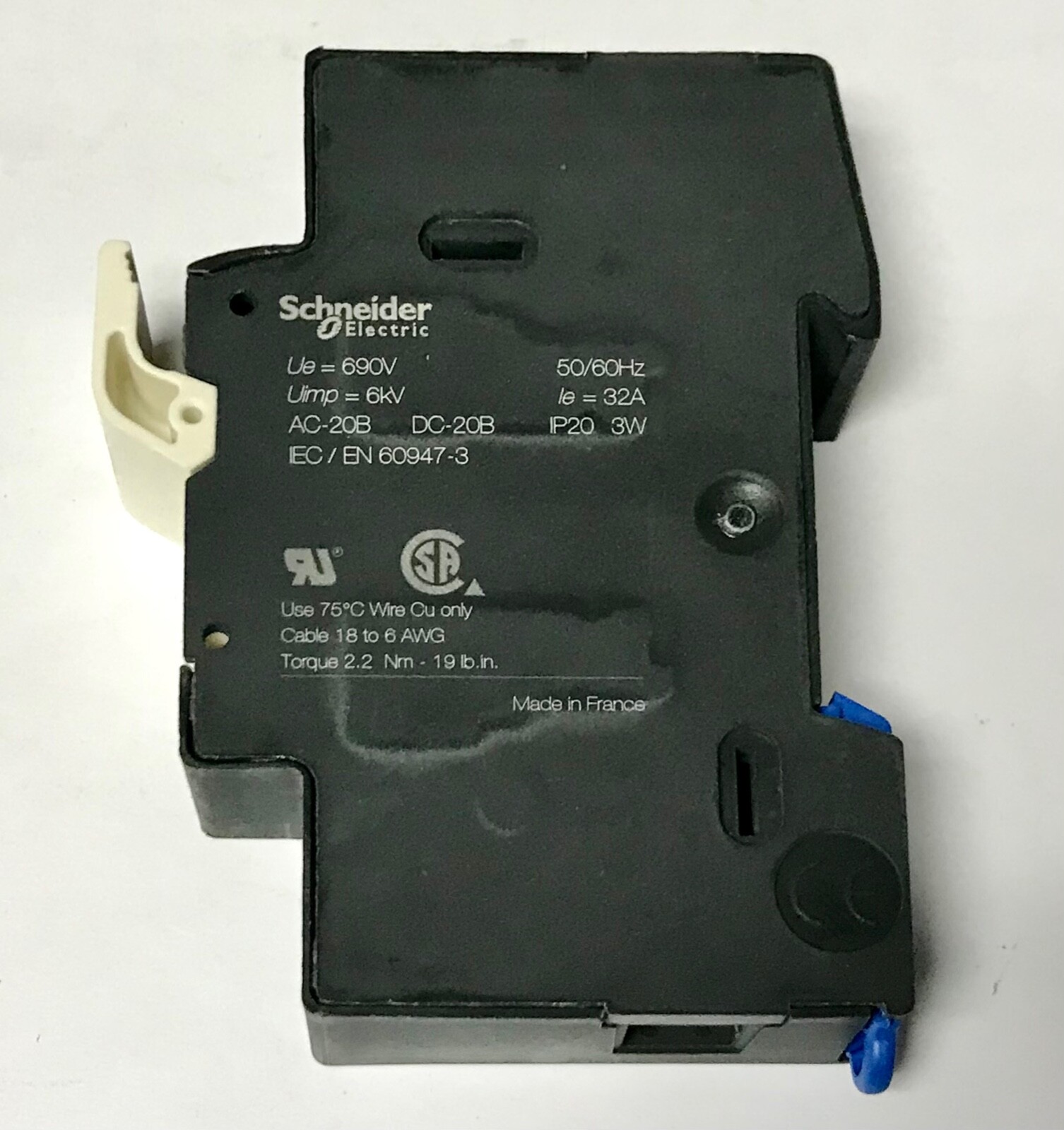 SCHNEIDER ELECTRIC DF101 DIN RAIL Fuse Holder 32 AMP 690 VAC 7V 15 49
