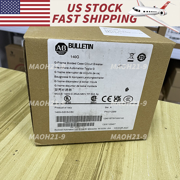 140G-G2C3-C50 NEW AB 3-Pole 480V Molded Case Circuit Breaker Free delivery