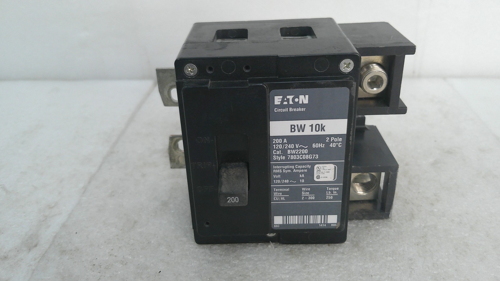 Eaton BW 10K BW2200 200A 120/240V 2 Pole Circuit Breaker