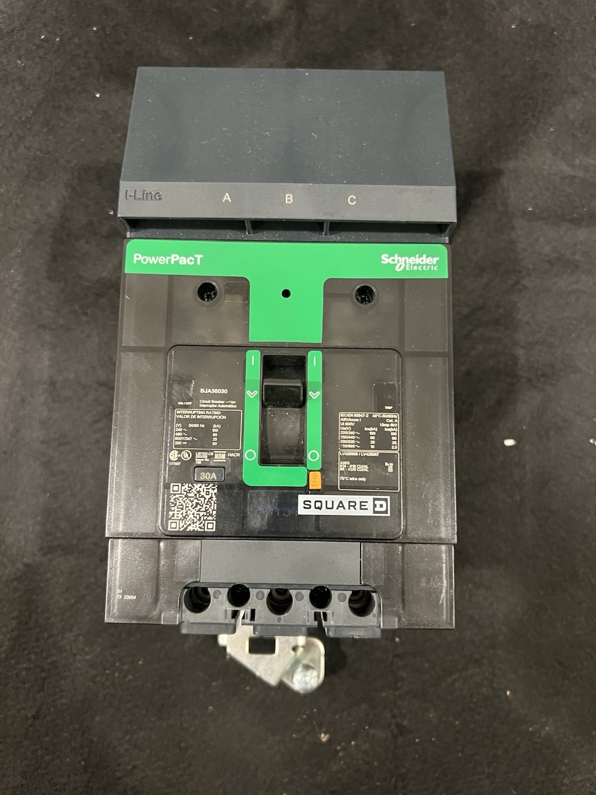 NEW SQUARE D BJA36030 ILINE POWERPACT CIRCUIT BREAKER 30 A 3P 65kA@480V TMF