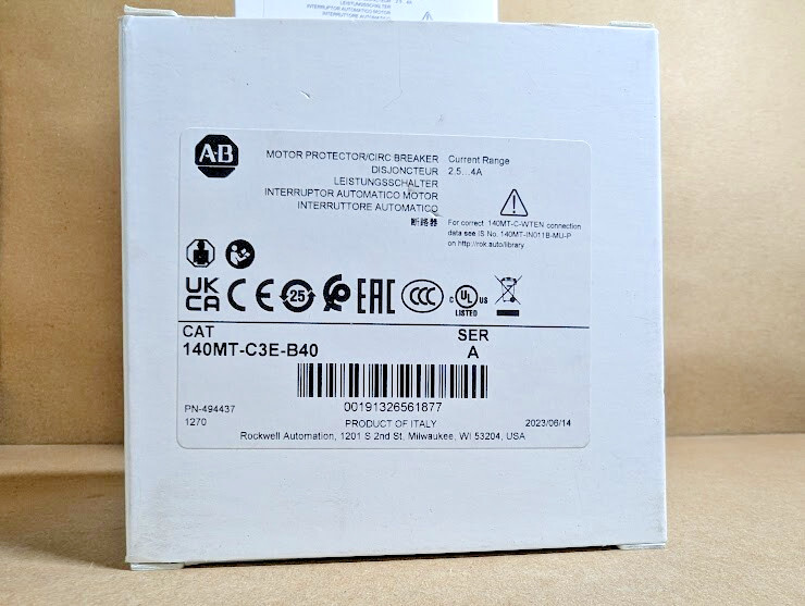 Allen-Bradley 140MT-C3E-B40 Motor Protecting Circuit Breaker 2.5-4A (New in Box)