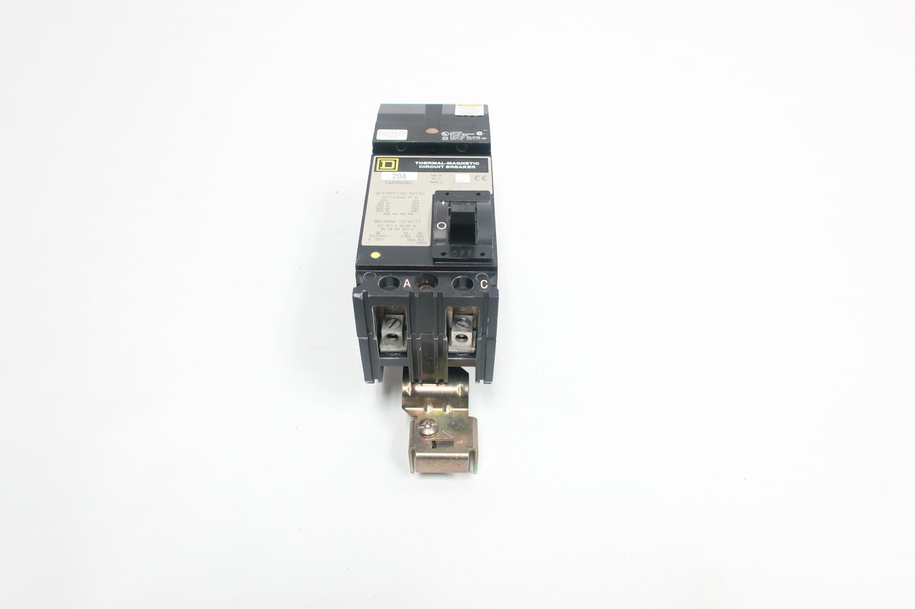 Square D FA26020AC Molded Case Circuit Breaker 2p 20a Amp 240/480/600v-ac