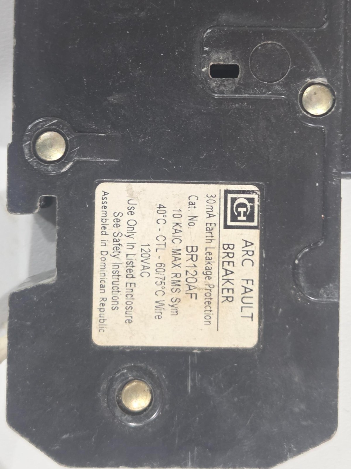 EATON Cutler-Hammer Type Braf 1 Pole 15 Amp 120v Afci Protected Circuit Breaker