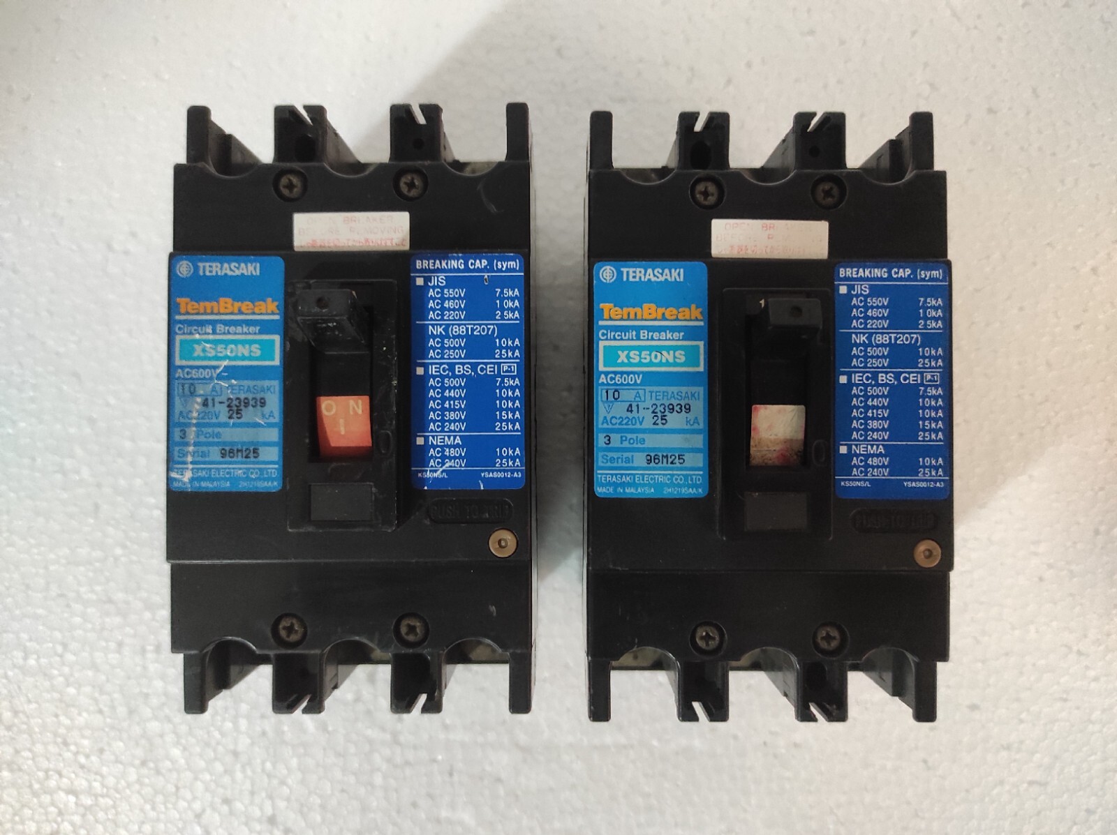 Terasaki TemBreak xs50ns / XS50NS 10A 3 Pole Circuit Breaker