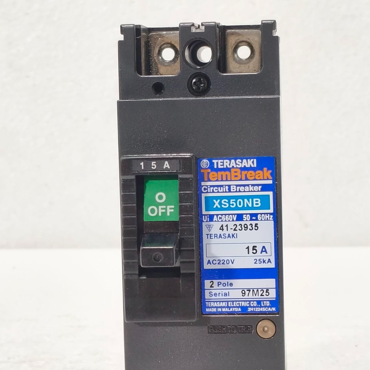 TERASAKI TEMBREAK XS50NB CIRCUIT BREAKER 3-POLE 15A 240VAC-660VAC