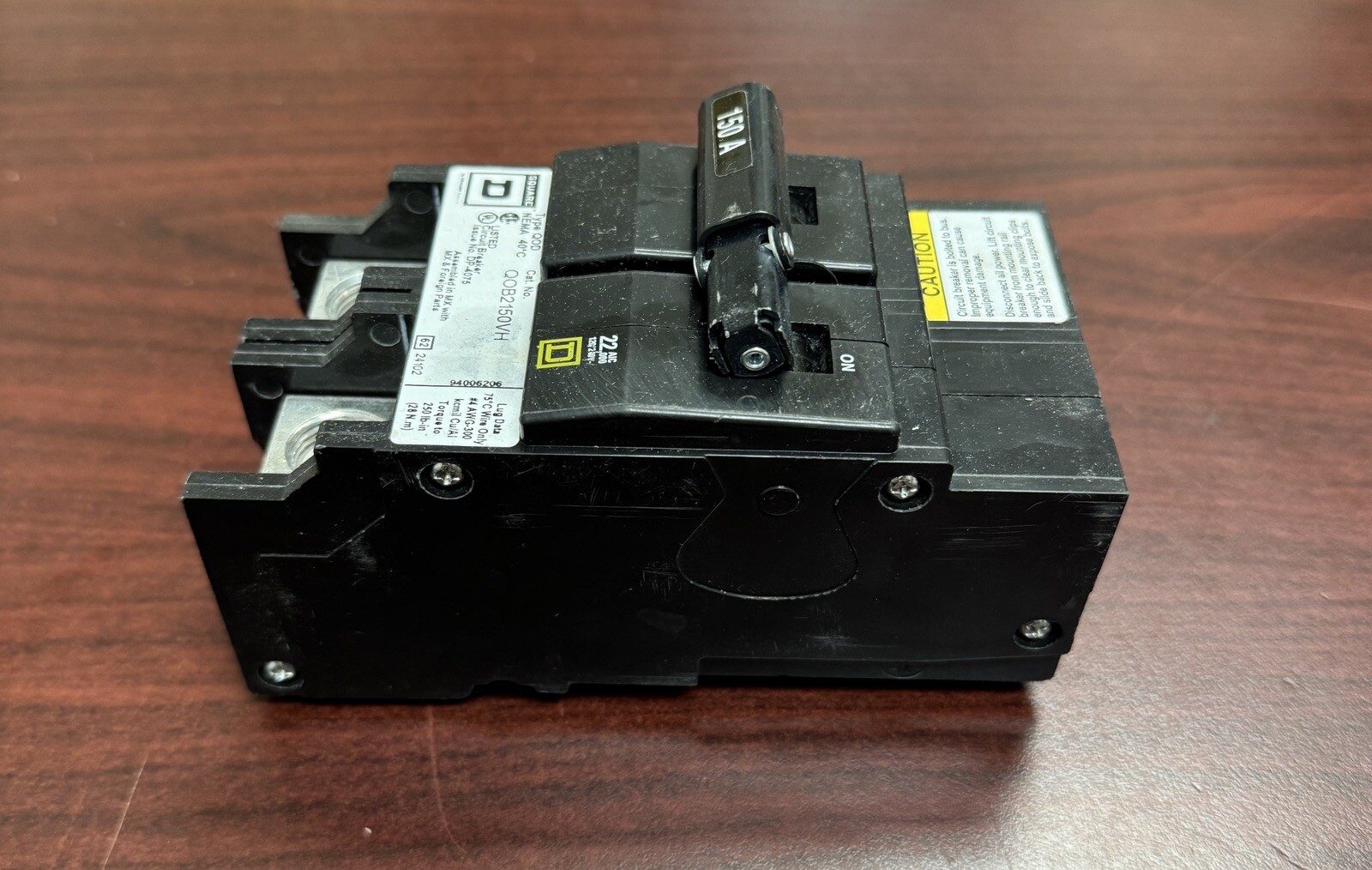 QOB2150VH 2 Pole 150Amps 120/240 Volt Bolt-On 22K NEW REMOVED FROM PANEL SquareD