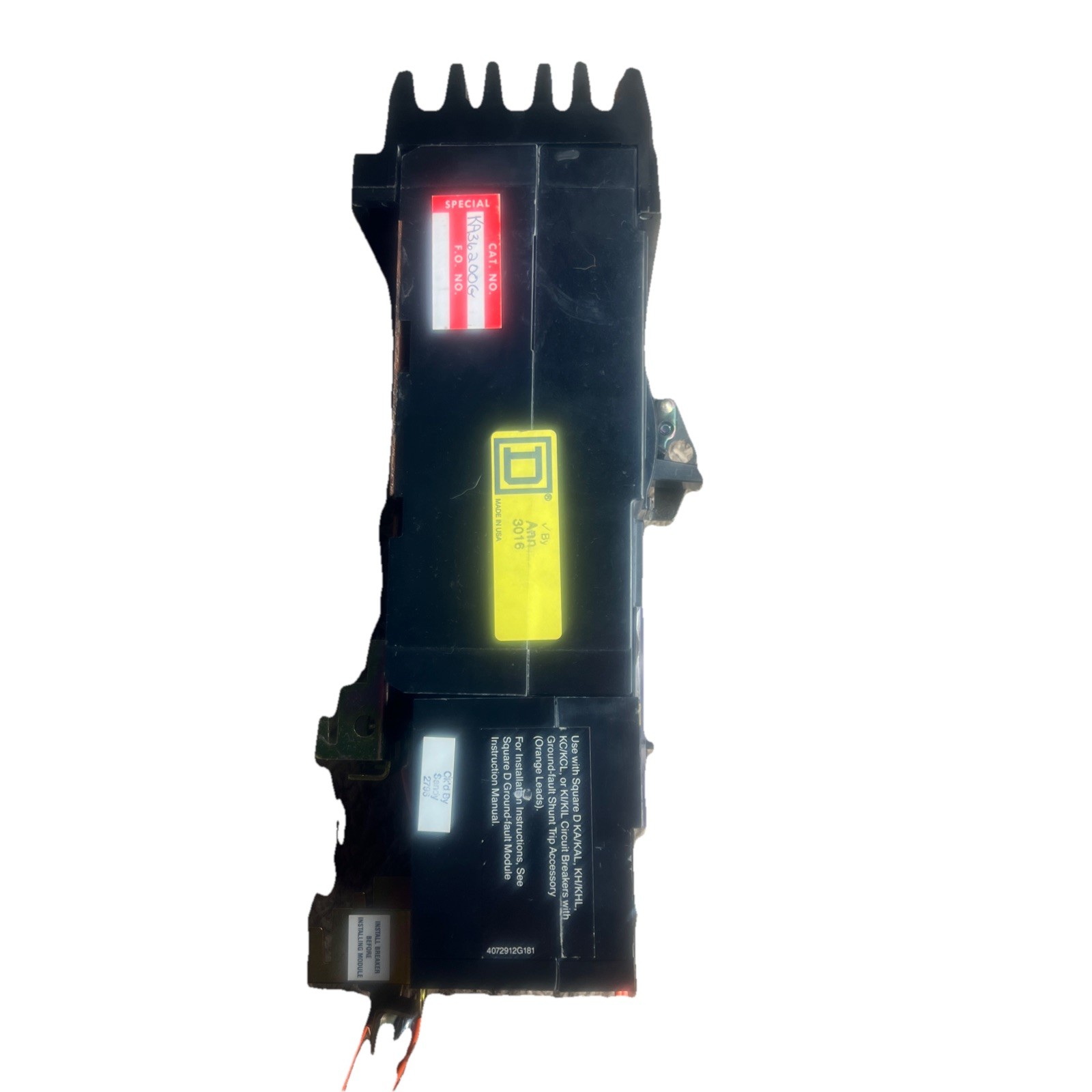 Square D KA36200G Circuit Breaker 200A 600V 3P 250 Amp Ground Fault **FREE SHIP*