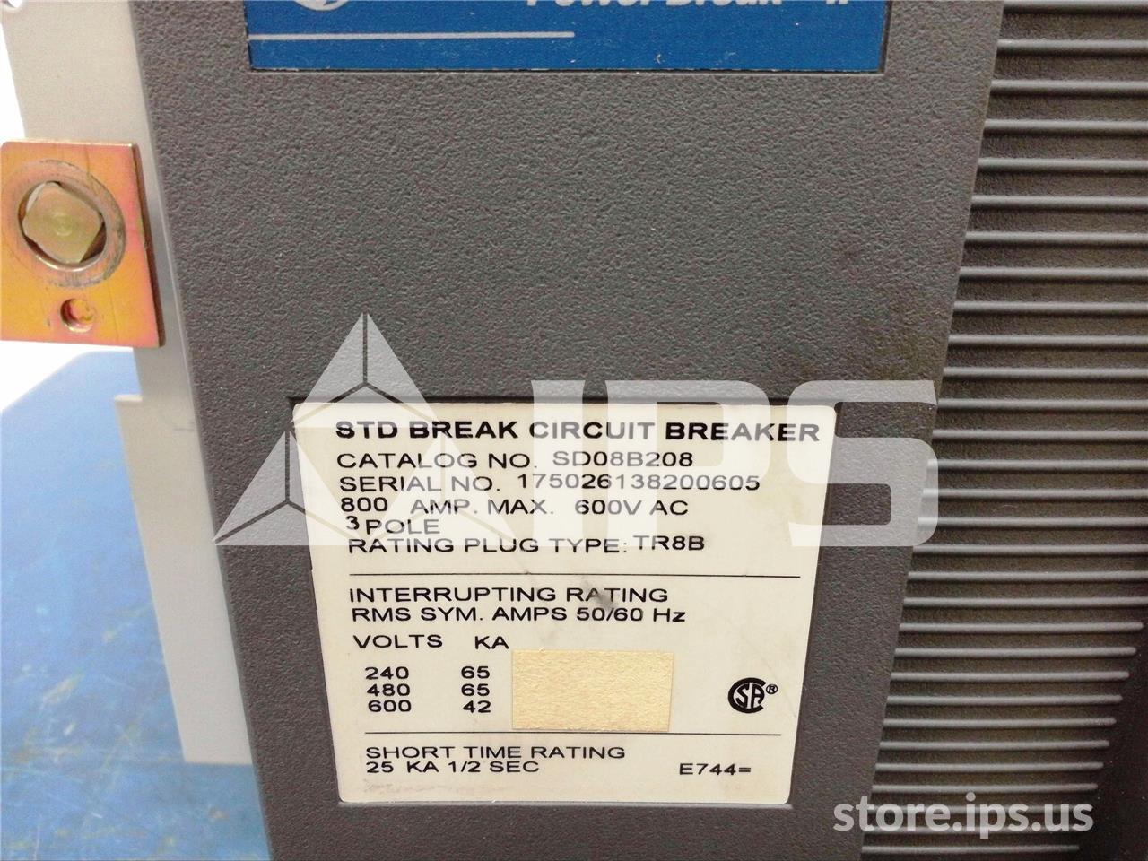 SSD08B208 – 800A GE SSD POWER BREAK II MO/DO SKU013463