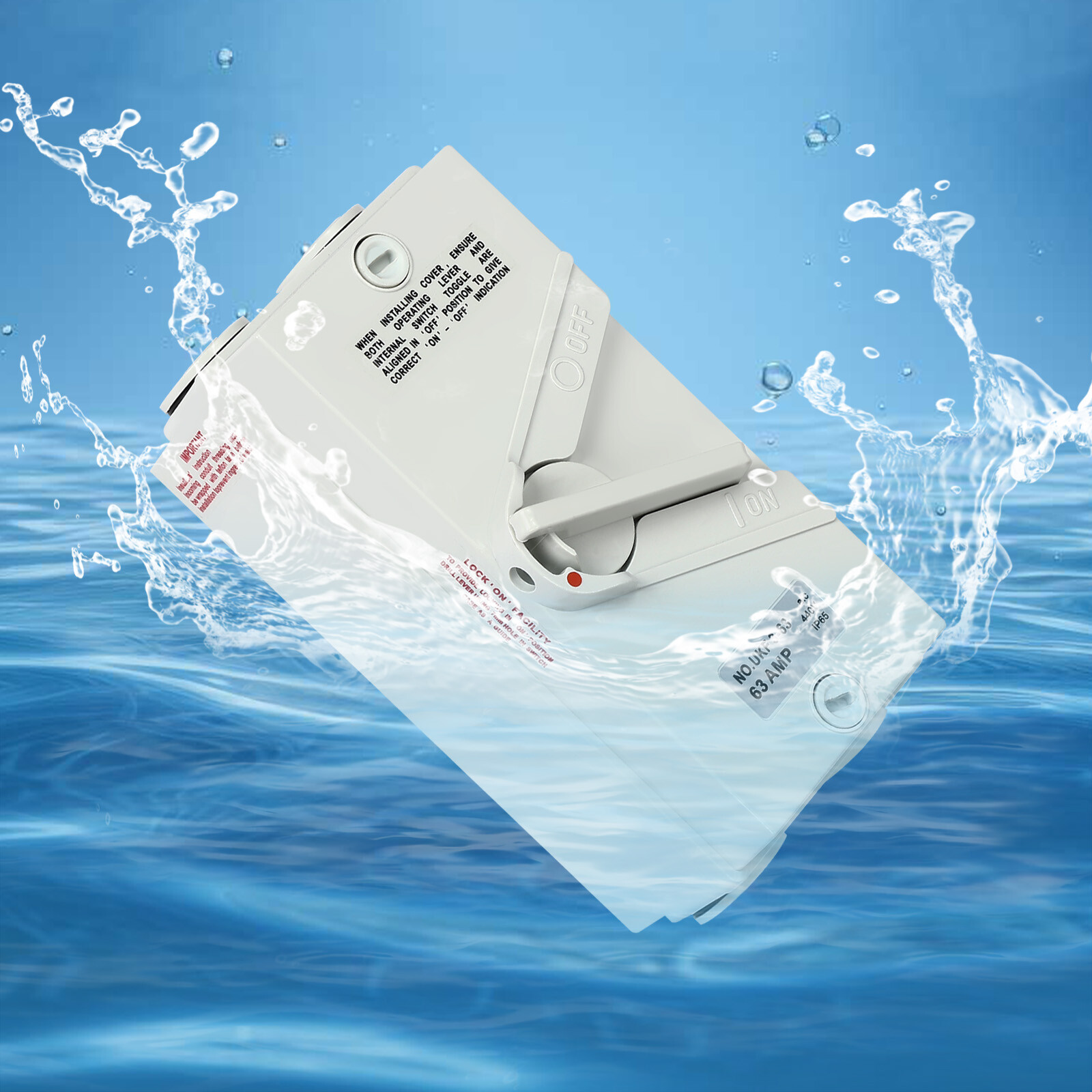 3-pole Waterproof Isolating Switch Three-phase Wall Mounted 63A 440V 3 Way USA