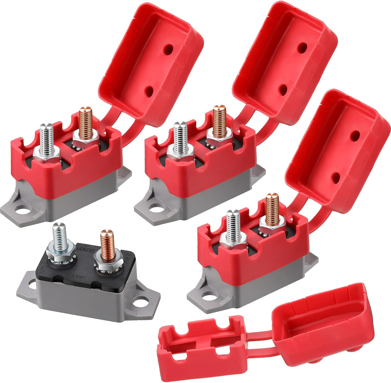 4 Pieces DC 12V – 24V Automatic Reset Circuit Breaker Circuit Breaker with Cover