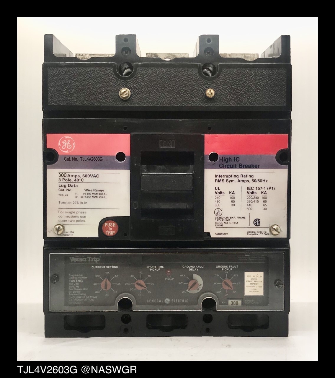 GE TJL4V2603 Molded Case Circuit Breaker ~ 300 Amp – Tested/1Yr Warranty