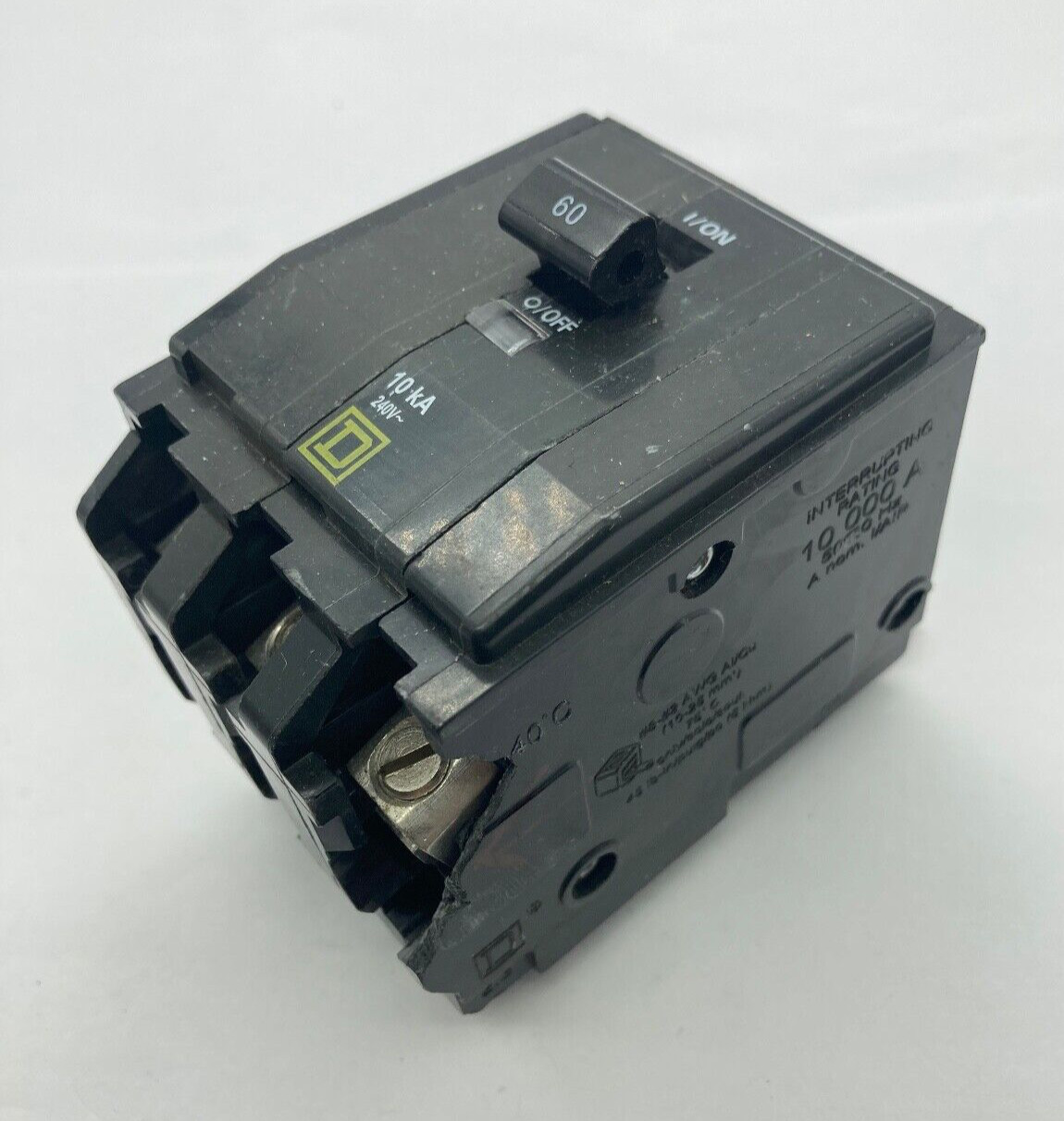 Square D QOB360 10K 3 Pole 60 Amp 240V 3 Phase QOB Bolt On Circuit Breaker CHIP