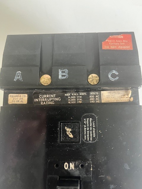Square D FA-36070 Circuit Breaker 70Amp I Line 600VAC 3 Pole