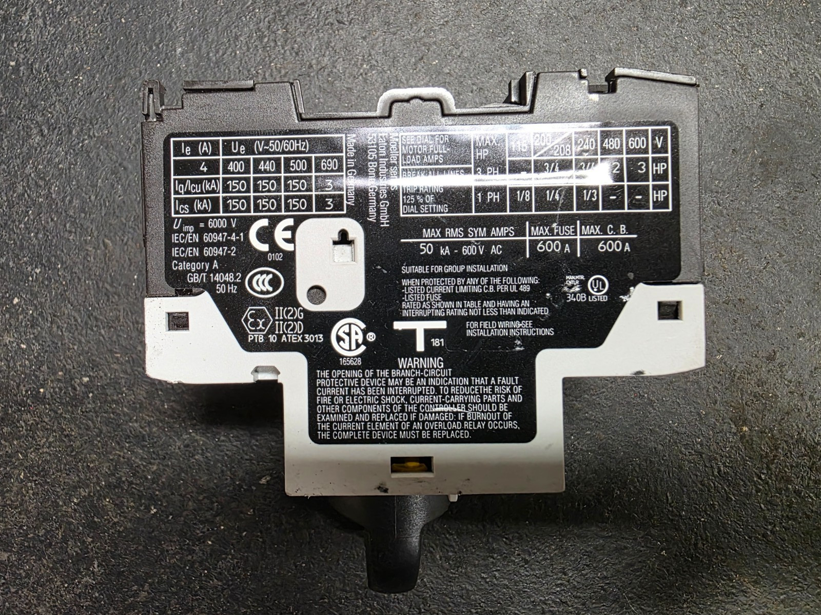 Eaton PKZM0-4 XTPR004BC1 Motor Protective Circuit Breaker 2.5-4A