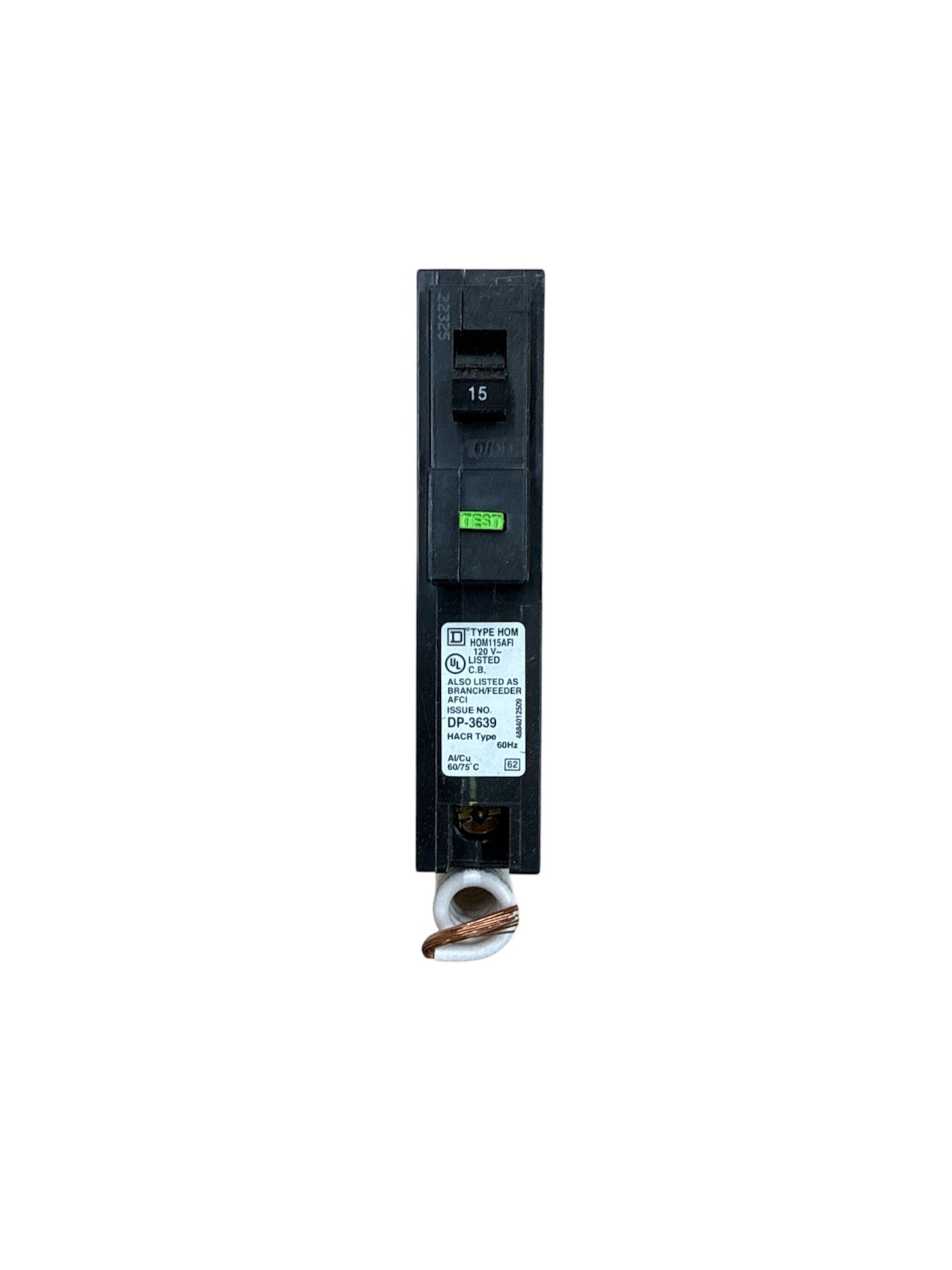Square D Homeline HOM115AFI 15A 1-Pole Arc Fault AFCI Pigtail Breaker