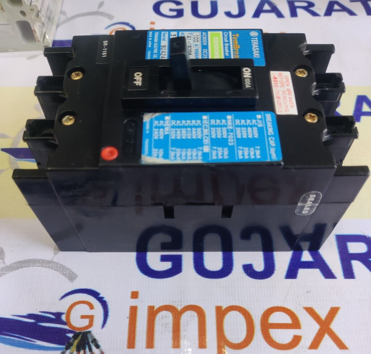 TERASAKI TEMBREAK XE100NS 100A 3POLE 25KA AC600V DC250V CIRCUIT BREAKER