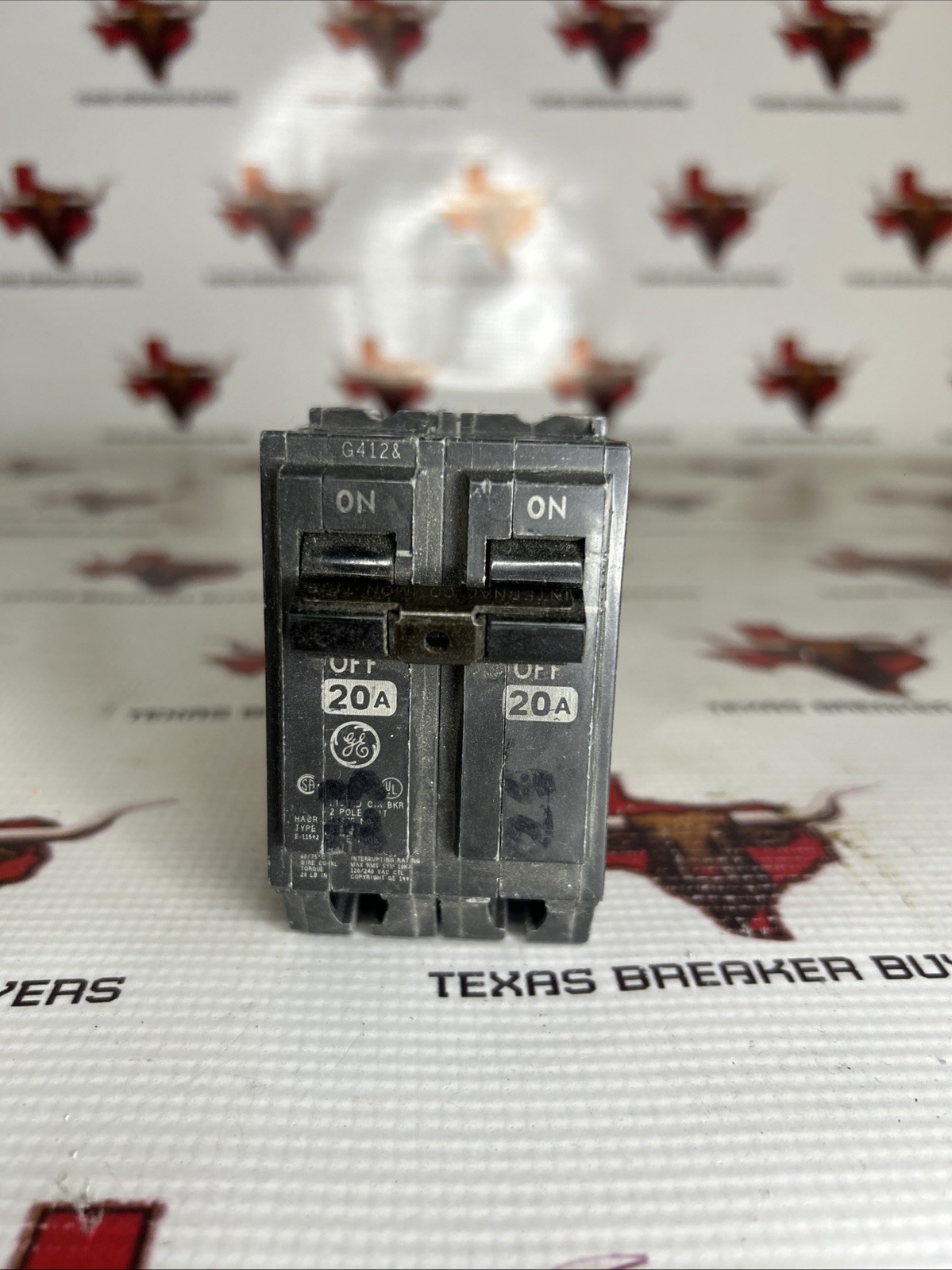 General Electric THQL2120 Circuit Breaker 2P 20A Thick New Style 20A 2P Used