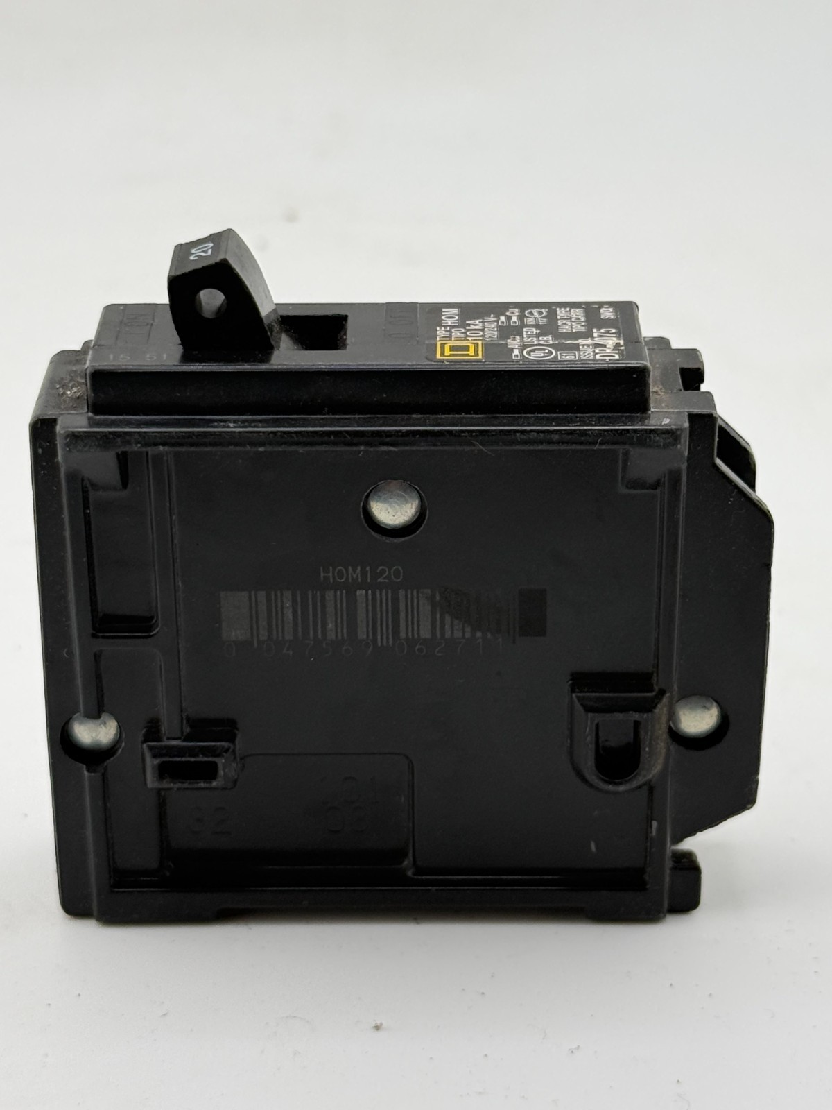 Square D 20 AMP DP-4075 Type HOM Circuit Breaker 1-Pole (used)