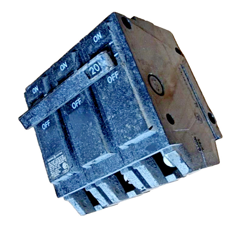 GE THQL32020 20 Amp 240VAC 3 Pole, Plug-In/On, Type THQL Circuit Breaker