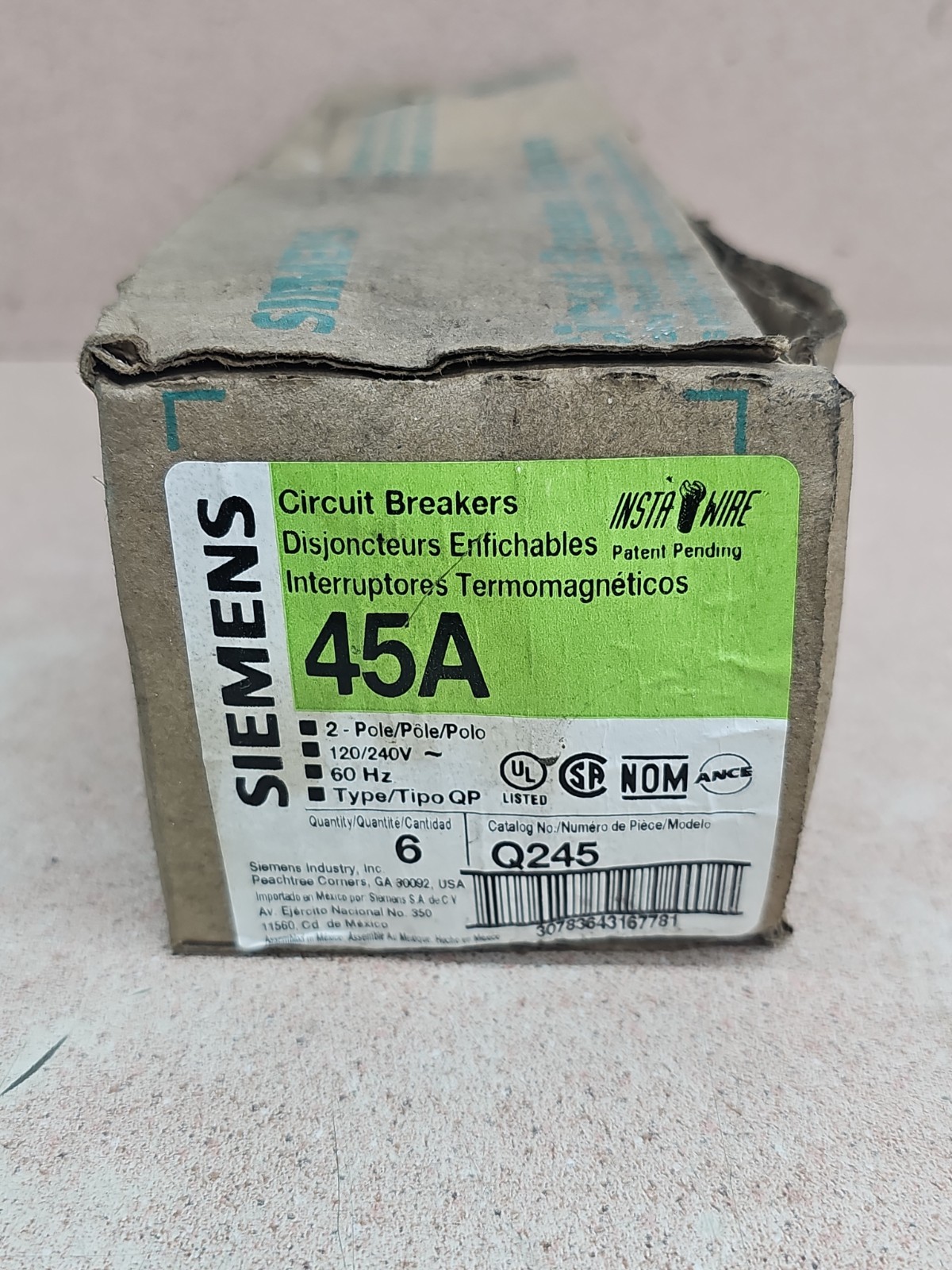 SIEMENS Q245 2POLE 45A CIRCUIT BREAKER 120/240V NOS