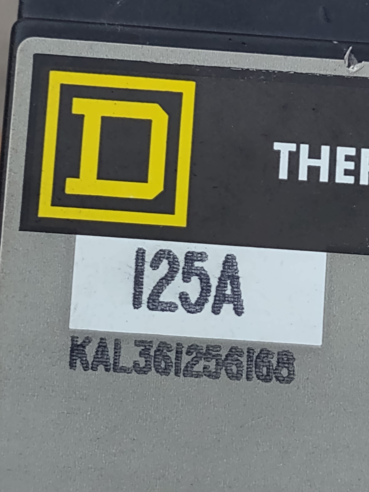 Square D KAL361256168 125A 3P Thermal-Magnetic Circuit Breaker Shunt Trip