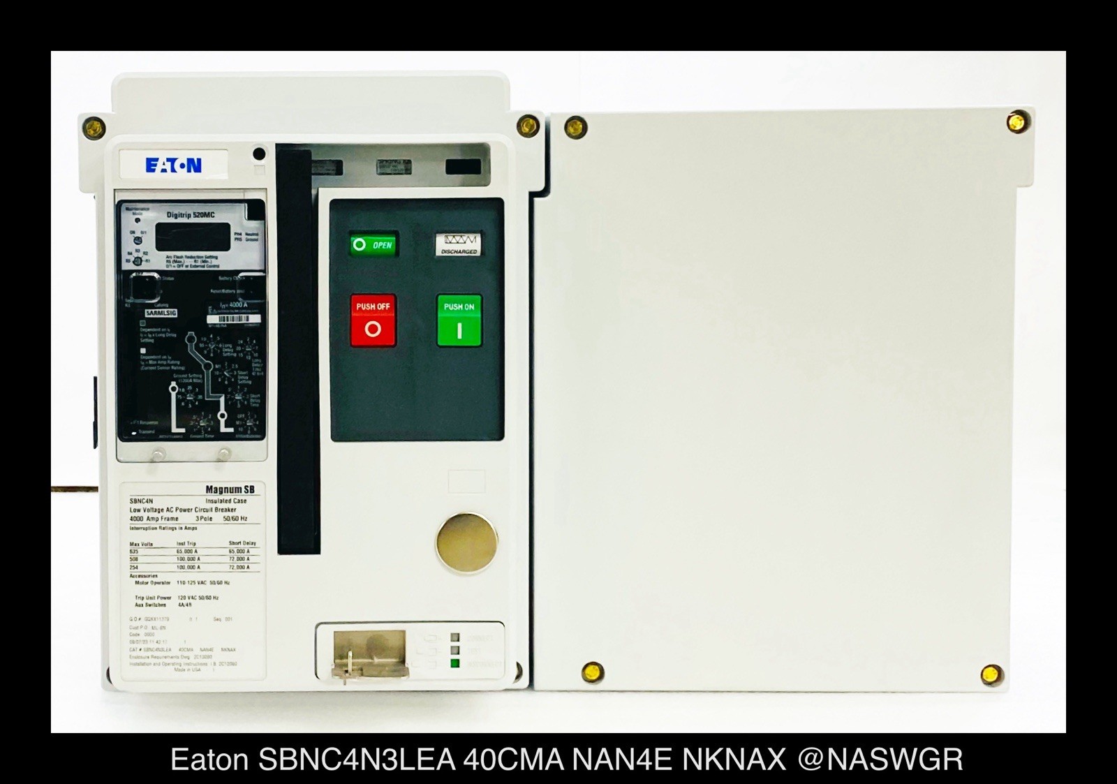 Eaton Magnum SB SBNC4N3LEA Circuit Breaker EO/DO – 4000A – Unused/Warranty